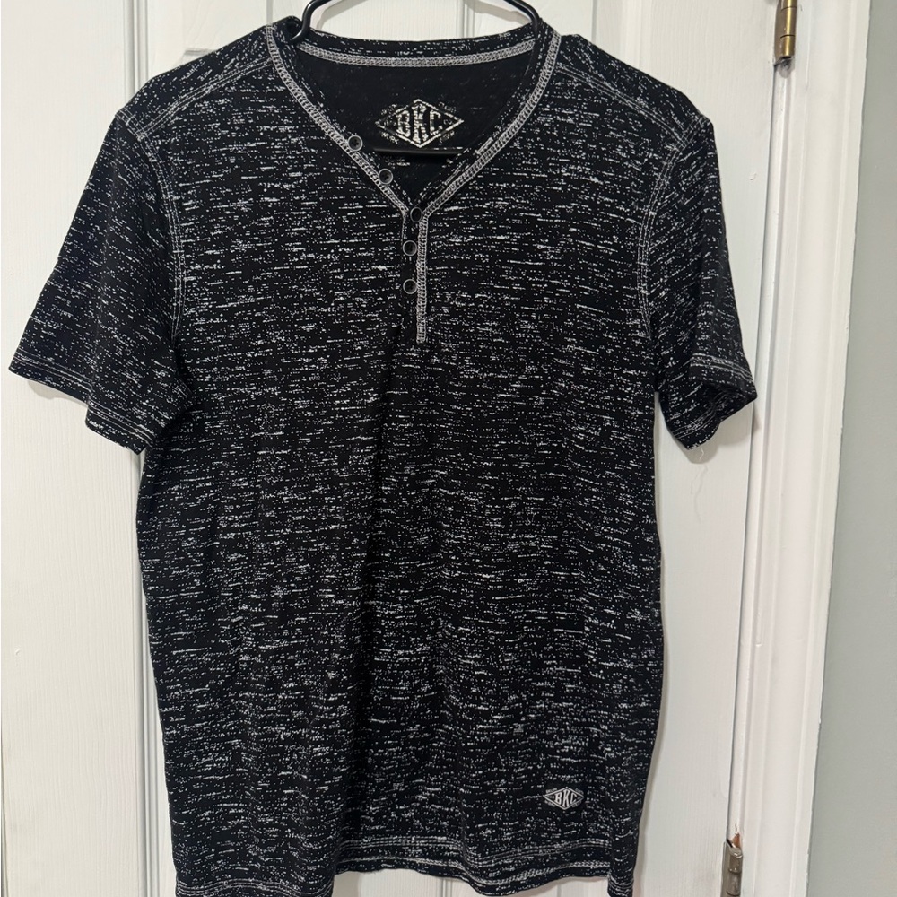 Black and White Button-Up Top